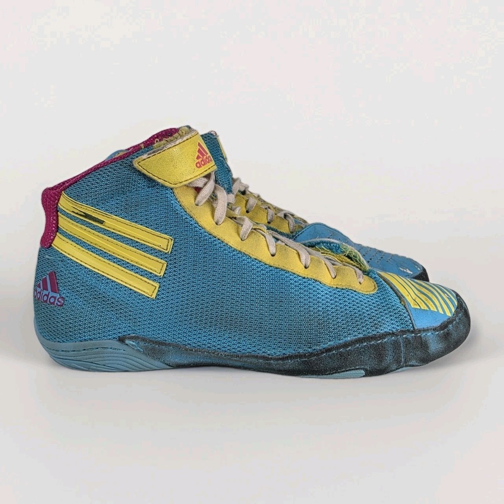 2012 Adidas Adizero Sydney Rare Wrestling Shoes Size 9 Teal Boxing MMA No Zipper - Picture 1 of 8